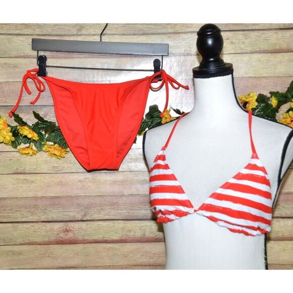 Xhilaration 2 Piece Reversible String Bikini Size L American Flag Patriotic Sexy - Picture 5 of 14